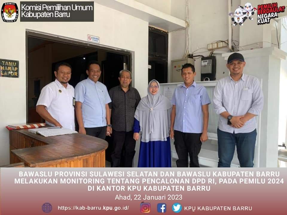 Monitoring Bawaslu Prov Sulawesi Selatan Dalam rangka Vermin Pencalonan DPD Prov Sulsel